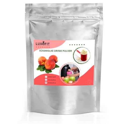 Luxofit Nektarine Süßmolke Drink Pulver mit Whey Protein, Fruchtiges Molkepulver, für Sportler und Wellness, Natürliche Farbstoffe, schnelle und einfache Zubereitung (10 Kg) von luxofit