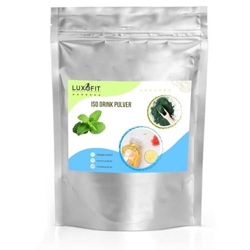 Luxofit Pfefferminze Getränk isotonisch Iso Drink Pulver, Elektrolytgetränk, Sportdrink, Fitness-Getränkepulver, Schnelle Zubereitung, Geschmacksintensiv (1 Kg) von luxofit