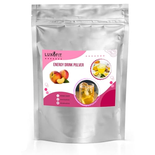 Luxofit Pfirsich Energy Drink Pulver Getränk, Allergenfrei, schnelle und einfache Zubereitung, Natürliche Farbstoffe, Energy-Boost, Geschmacksintensiv (10 Kg) von luxofit