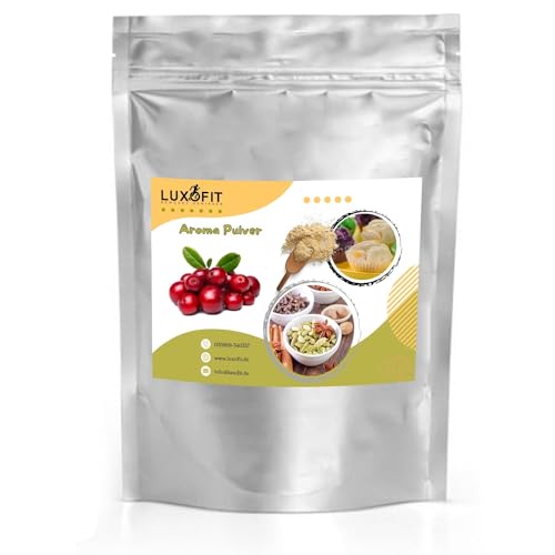 Luxofit Preiselbeere Aroma Pulver, Aromatisierung von Lebensmittel und Getränke, GMO-Frei, Made in Germany, für private Küche und Gastronomie, Vegetarisch und Vegan (1 Kg) von luxofit