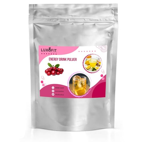 Luxofit Preiselbeeren Energy Drink Pulver, Koffeinhaltiges Getränkepulver, Geschmacksintensiv, natürliche Farbstoffe, schnelle und einfache Zubereitung (10 Kg) von luxofit