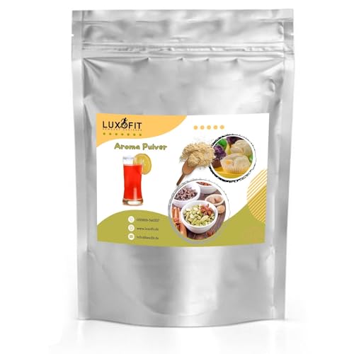 Luxofit Rote Limonade Aroma Pulver, Verschiedene Größen, Lebensmittel und Getränke aromatisieren, GMO-Frei, Made in Germany, Vegan und Vegetarisch, für die Küche und Gastronomie (500 g) von luxofit