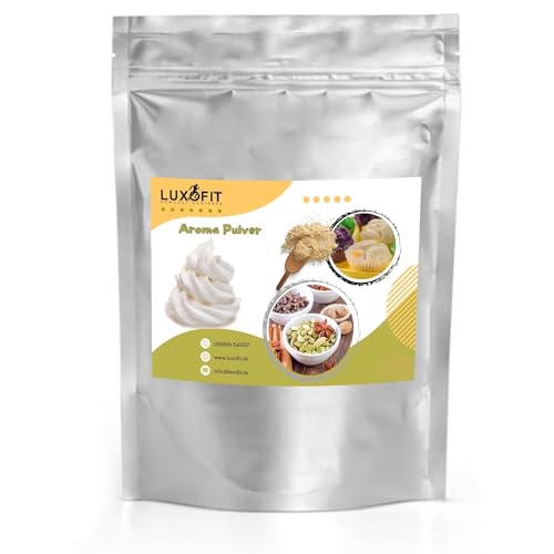 Luxofit Schlagsahne Aroma Pulver, Verschiedene Größen, geeignet für Lebensmittel und Getränke, GMO-Frei, Made in Germany, für Küche und Gastronomie, Vegetarisch und Vegan, (50 g) von luxofit