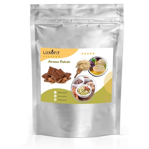 Luxofit Schokolade Aroma Pulver, Geeignet für Lebensmittel und Getränke, für private Küche und Gastronomie, Made in Germany, Vegetartisch und Vegan, GMO-Frei (500 g) von luxofit