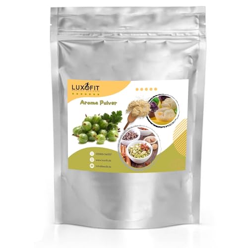 Luxofit Stachelbeere Aroma Pulver, Fruchtige Aromen für Getränke und Lebensmittel, Vegetarische und Vegane Aromatisierung, Geschmacksvielfalt für Gastronomie und private Küche, Made in Germany (1 Kg) von luxofit