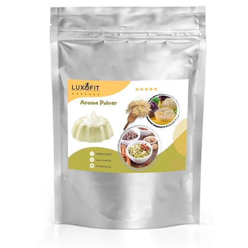 Luxofit Vanille Sahne Aroma Pulver, Private Küche und Gastronomie, Vegetarisch und Vegan, Lebensmittel und Getränke Aromatisieren, Made in Germany, GMO-Frei (50 g), Weiß von luxofit