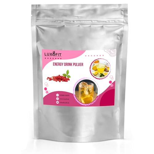 Luxofit Walderdbeeren Energy Drink Pulver, allergenfrei, Taurinhaltiges Getränkepulver, schnelle und einfache Zubereitung, natürliche Fabrstoffe, Geschmacksintensiv (1 Kg) von luxofit