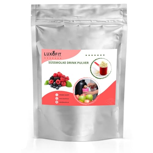 Luxofit Waldfrucht Süßmolke Drink Pulver mit Whey Protein, Fruchtiges Molkepulver, Natürliche Farbstoffe, Gesunde Getränkepulver, schnelle und einfache Zubereitung (10 Kg) von luxofit