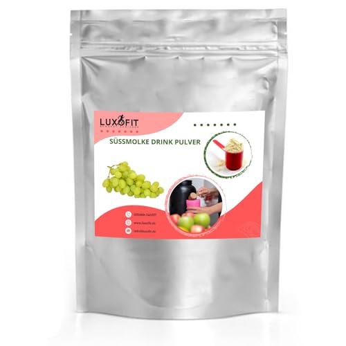 Luxofit Weintraube Süßmolke Drink Pulver mit Whey Protein, L-Carnitin, für Power-Boost und Wellness-Anwendungen, natürliche Farbstoffe, schnelle und einfache Zubereitung (333 g) von luxofit