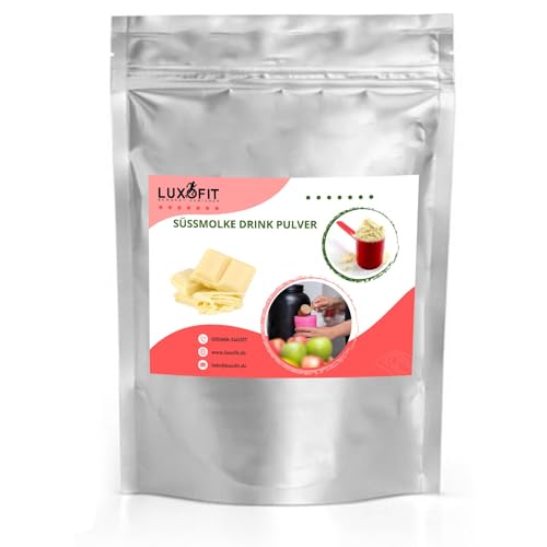 Luxofit Weiße Schokolade Süßmolke Drink Pulver mit Whey Protein, L-Carnitin, Sporternährung, Wellness, Natürliche Farbstoffe, Gesunde Ernährung, einfache Zubereitung (10 Kg) von luxofit