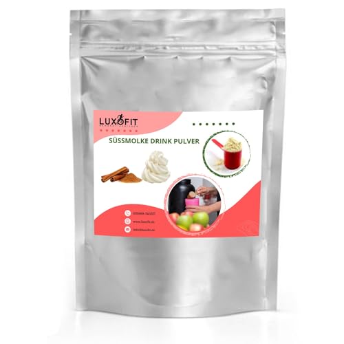 Luxofit Zimt Sahne Süßmolke Drink Pulver mit Whey Protein, Aspartamfreies Molkepulver, für Fitness und Ernährung, schnelle und einfache Zubereitung, Natürliche Farbstoffe (10 Kg) von luxofit