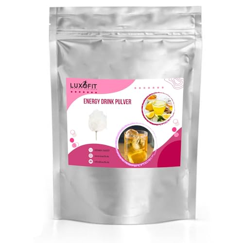 Luxofit Zuckerwatte Rosa Energy Drink Pulver Getränk, Allergenfrei, Taurinhaltiges Getränkepulver, für Sportler geeignetes Trinkpulver, Geschmacksintensiv (1 Kg) von luxofit