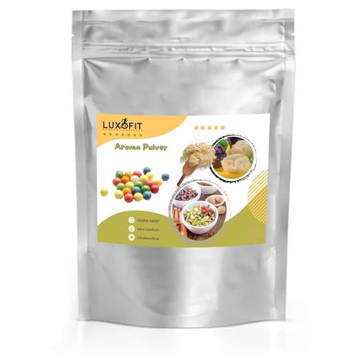 luxofit Kaugummi Aroma Pulver, Aromatisierung von Getränken und Lebensmitteln, Geschmackserlebnisse in der Küche, Verfeinern von Speisen, Vegetarisch und Vegan, Made in Germany (50 g) von luxofit