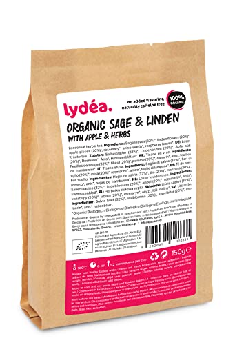 Lydea Bio-Kräutertee, Salbei und Linde mit Apfel und Kräutern, loser Kräutertee, 150 g Packung von lydéa