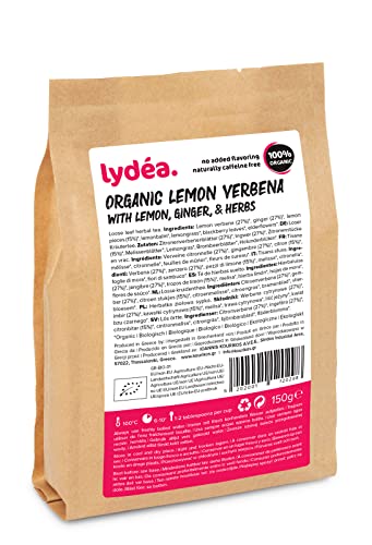Lydea Bio-Kräutertee, Zitronenverbene mit Zitrone, Ingwer und Kräutern, loser Kräutertee, 150 g Packung von lydéa