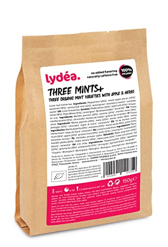 Lydea Drei Minzen+, Bio-Kräutertee mit drei Minzsorten, Apfel und Kräutern, loser Kräutertee, 150 g Packung von lydéa