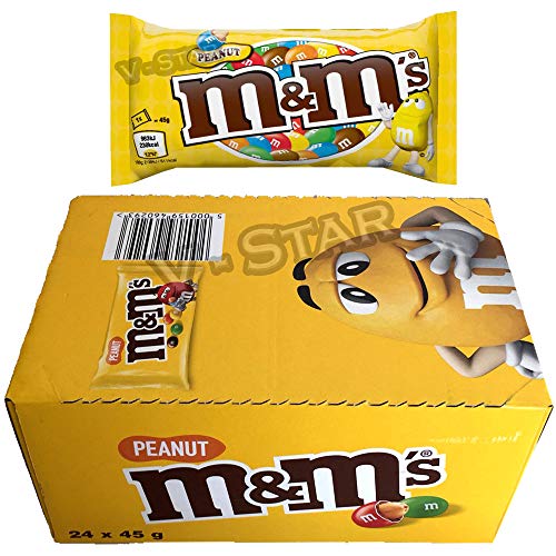 M & M Peanut Standard Beutel (45g x 24 x 1 Packung) von m&m