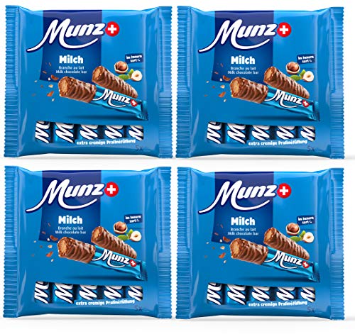 4 x 5 Munz Schoko Riegel Milchschokolade | 20 Schweizer Schokoladenriegel | Prügeli | Branches | Praliné aus der Schweiz mit Milch Schokolade von maestrani