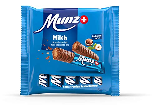 Munz Schoko Riegel Milch | 5 Schweizer Schokoladenriegel mit Milchschokolade | Prügeli | Branches | 115 g Praliné aus der Schweiz von maestrani