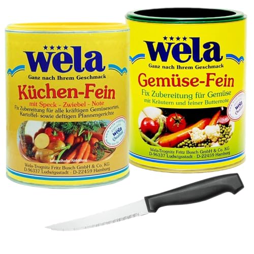 WELA Gemüse- & Küchen-Fein Set – Perfekte Würze für Ihre Gerichte inkl mamiherz Pizza-/Steakmesser York WELA Gemüse- & Küchen-Fein Set – Perfekte Würze für Ihre Gerichte inkl mamiherz Pizza-/Steakmesser York von mamiherz