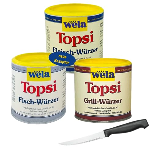 WELA TOPSI Würzmischungs-Set – Perfekte Würze für jede Gelegenheit inkl. dem mamiherz Pizza-/Steakmesser York WELA TOPSI Würzmischungs-Set – Perfekte Würze für jede Gelegenheit inkl. dem mamiherz Pizza-/Steakmesser York von mamiherz