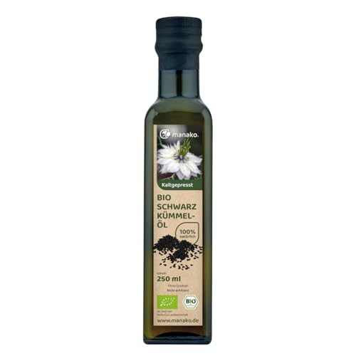 manako BIO Schwarzkümmelöl, kaltgepresst und100% rein, 250 ml Glasflasche manako BIO Schwarzkümmelöl, kaltgepresst und100% rein, 250 ml Glasflasche von manako