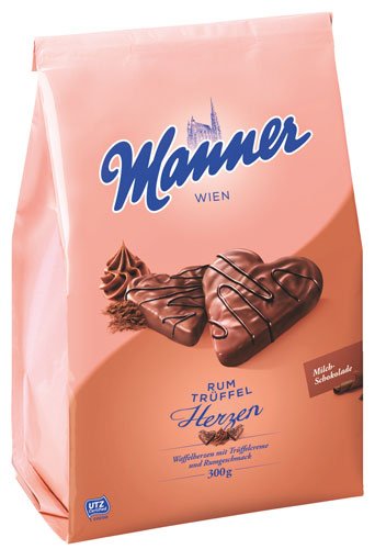 5x Manner - Herzen Rum-Trüffelcreme UTZ - 300g von manner