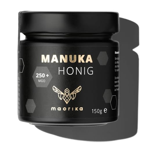 maorika - Manuka Honig 250 MGO + 150g im Glas (lichtundurchlässig, kein Plastik) - laborgeprüft, zertifiziert von maorika