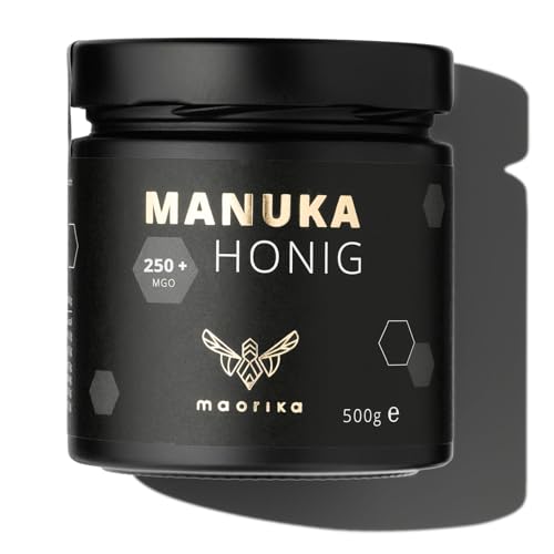 maorika - Manuka Honig 250 MGO + 500g im Glas (lichtundurchlässig, kein Plastik) - laborgeprüft, zertifiziert von maorika