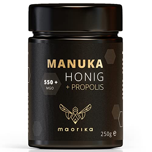 maorika - Manuka Honig 550 MGO im Glas (lichtundurchlässig) - laborgeprüft, zertifiziert aus Neuseeland (Manuka Honig mit Propolis) von maorika