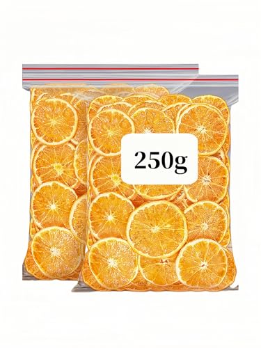 250 g Trockenfruchtscheiben, getrocknete Orangenscheiben – Orangenscheiben für Cocktails und Eistee, Tee, Backwaren oder Säfte von McKona