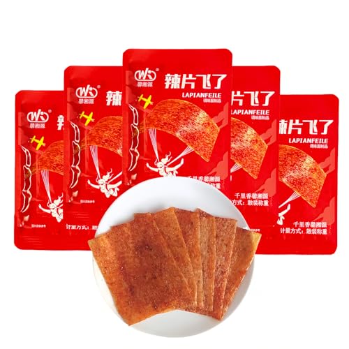Latiao 5 Packungen würzige Chips, würzige Snacks, chinesische würzige Snacks, klassische würzige Streifen für das Büro, lässige Snacks, würzige Streifen Latio Latiao 5 Packungen würzige Chips, würzige Snacks, chinesische würzige Snacks, klassische würzige Streifen für das Büro, lässige Snacks, würzige Streifen Latio von McKona