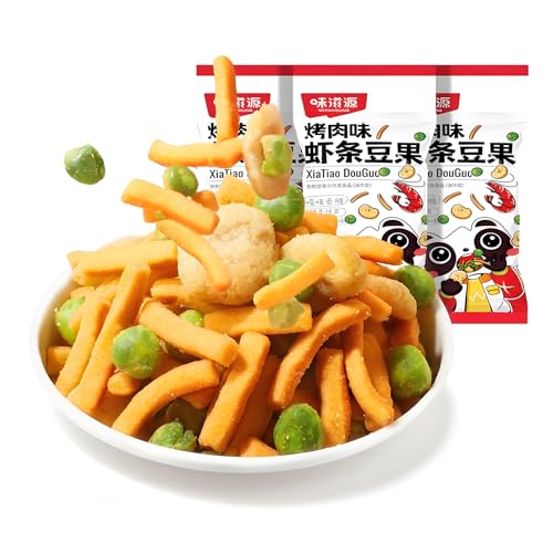 McKona 52 g*2 Packung Pommes Frites mit Garnelengeschmack, Saubohnen, Erbsen, gemischte geröstete Saubohnen, Mungobohnen-Snacks mit Barbecue-Geschmack McKona 52 g*2 Packung Pommes Frites mit Garnelengeschmack, Saubohnen, Erbsen, gemischte geröstete Saubohnen, Mungobohnen-Snacks mit Barbecue-Geschmack von McKona