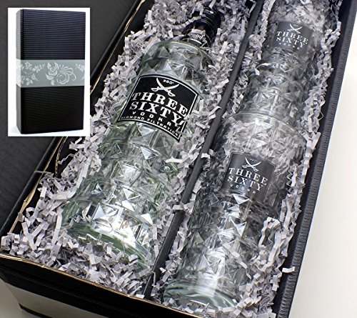 FVLFIL Geschenkkarton vonmeinglas24 mit Three Sixty Vodka 37,5% 0,7l Set und 2 original Gläsern 0,3l von FVLFIL