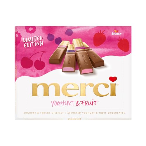 merci Finest Selection Yoghurt and Fruit – 1 x 250g – Joghurt und Frucht Schokoladen-Spezialitäten von merci Finest Selection