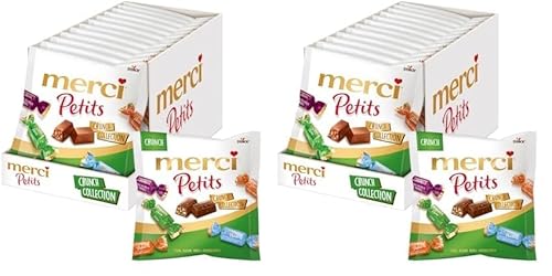 merci Petits Crunch Collection – 2 x 12 x 125g (24 x 125g) – Mix aus nicht gefüllten und gefüllten Schokoladen-Spezialitäten von merci Petits