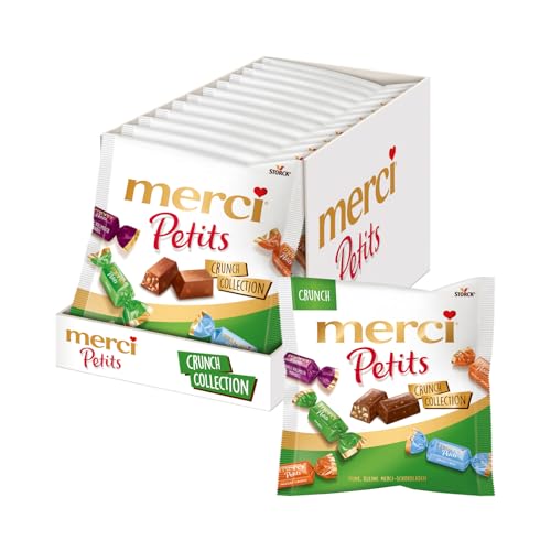 merci Petits Crunch Collection – 12 x 125g – Mix aus nicht gefüllten und gefüllten Schokoladen-Spezialitäten merci Petits Crunch Collection – 12 x 125g – Mix aus nicht gefüllten und gefüllten Schokoladen-Spezialitäten von merci Petits