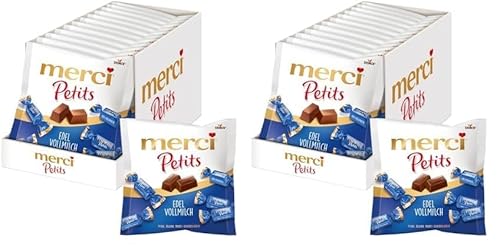 merci Petits Edel-Vollmilch – 2 x 12 x 125g (24 x 125g) – Kleine Pralinen aus Edel-Vollmilchschokolade von merci Petits