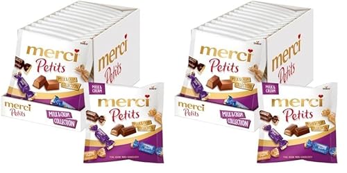 merci Petits Milk and Cream Collection – 2 x 12 x 125g (24 x 125g) – Mix aus nicht gefüllten und gefüllten Schokoladen-Spezialitäten von merci Petits