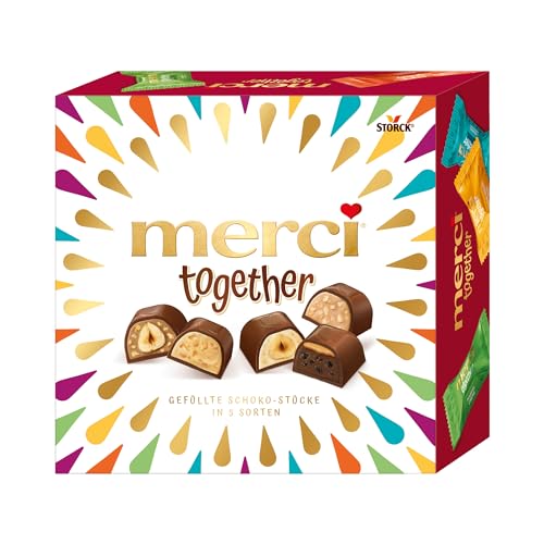 merci together – 10 x 175g – Mischung von gefüllten Edel-Vollmilchschokoladen-Pralinen von merci Petits