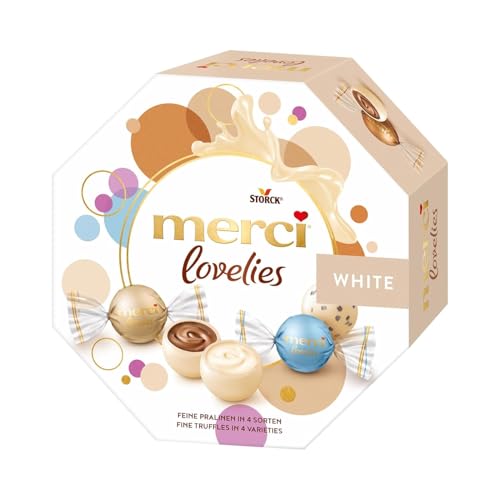 merci lovelies White – 6 x 185g – Pralinenmischung mit gefüllten Schokoladen-Spezialitäten von merci lovelies