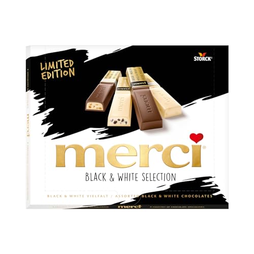 merci Finest Selection Black and White Vielfalt – 1 x 240g – Gefüllte und nicht gefüllte Schokoladen-Spezialitäten von KREMTIK