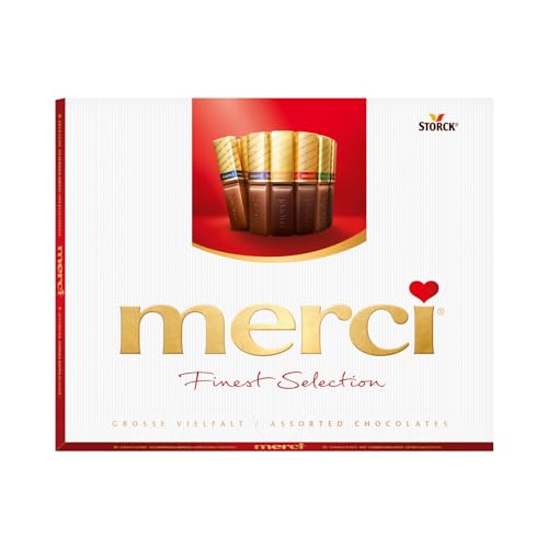 merci Finest Selection Große Vielfalt – 1 x 250g – Gefüllte und nicht gefüllte Schokoladen-Spezialitäten von merci