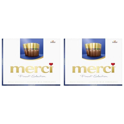 merci Finest Selection Helle Vielfalt – 1 x 250g – Gefüllte und nicht gefüllte Schokoladen-Spezialitäten (Packung mit 2) von merci