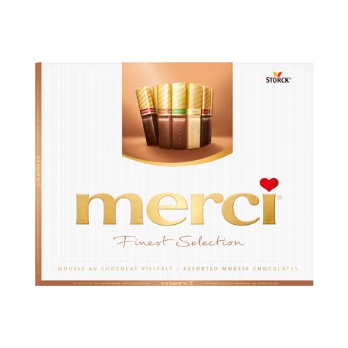 merci Finest Selection Mousse au Chocolat Vielfalt – 1 x 210g – Gefüllte und nicht gefüllte Schokoladen-Spezialitäten von merci