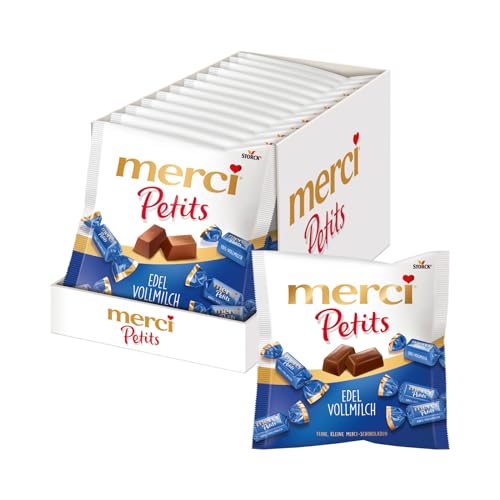 merci Petits Dunkle Vollmilch – 12 x 125g – Kleine Pralinen aus Edel-Vollmilchschokolade von merci