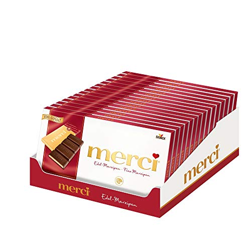 merci Tafelschokolade Edel-Marzipan (15 x 112g) / 4 kleine, feine Täfelchen von merci