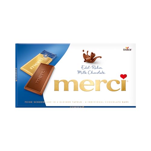 merci Tafelschokolade Edel-Rahm – 1 x 100g – Feinste Täfelchen aus Edel-Sahneschokolade zum Naschen, Teilen und Verschenken merci Tafelschokolade Edel-Rahm – 1 x 100g – Feinste Täfelchen aus Edel-Sahneschokolade zum Naschen, Teilen und Verschenken von merci