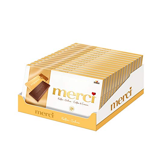 merci Tafelschokolade Kaffee-Sahne (15 x 100g) / 4 kleine, feine Täfelchen von merci