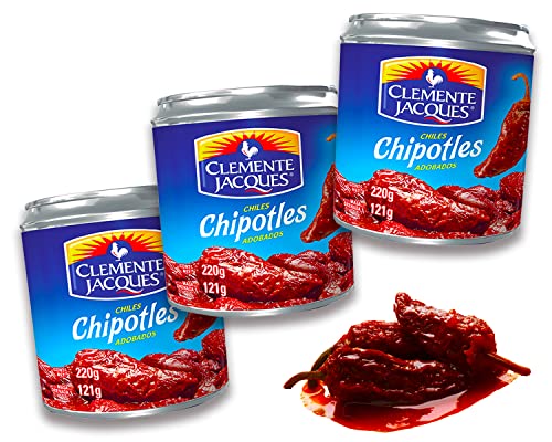 Chipotle Chili in Adobo Sauce - Chipotle in Adobo von Clemente Jacques (Pack von 3) je 220gr von mexhaus